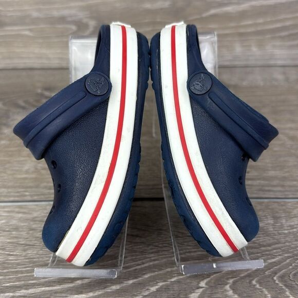 Crocs Crocband Navy Blue Red White Toddler Boy Sz 5 Slip On Clogs Sandals - Picture 10 of 10